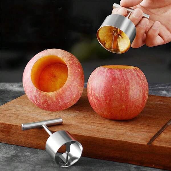 1 pieza Removedor de corazón de manzana de acero inoxidable, separador de núcleo de Sydney, divisor de frutas, descorazonador de frutas para hotel/comercial