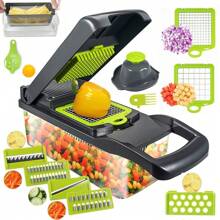 Vegetable Chopper, Pro Onion Chopper, 14 In 1 Multifunctional Food Chopper, Kitchen Vegetable Slicer Dicer Cutter, Veggie Chopper With Blades, Carrot Chopper With Container - 14 in 1 - View 2