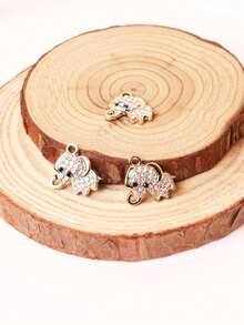 10pcs/Pack 16*18mm Alloy Elephant Charm For Diy Necklace, Pendant, Bracelet, Suitable For Women And Men To Wear Everyday - Gold - View 1