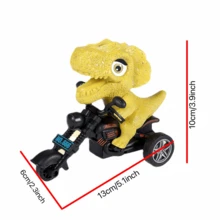 1pc Dinosaur Shaped Inertia Motorcycle Toy, Spinosaurus Inertial Toy Motorbike No Battery Needed For Boys - Yellow - View 3