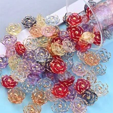 20pcs 17mm Acrylic Hot Stamping Rose DIY Jewelry Making Clothing Earrings Decoration