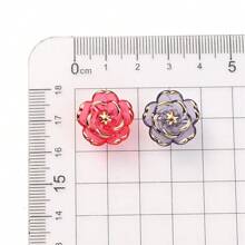 20pcs 17mm Acrylic Hot Stamping Rose DIY Jewelry Making Clothing Earrings Decoration