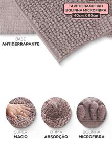 Kit 02 Jogo de Tapete Macarrão Bolinha Antiderrapante Microfibra Super Macio Entrada Sala Cozinha Banheiro Dedinho Varias Cores - Variados - Visão 5