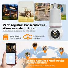 One 5mp Rotating Hd Smart Surveillance Wireless Wifi Camera 4x Body Tracking Two-Way Audio Nighttime Home Security Monitoring - White - View 2