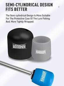 KINGDOM Fishing Gear Lure Accessories Silicone Fishing Rod Handle Cover, With Anti-Skid, Detachable, With Water Filtering Function - Black - View 9