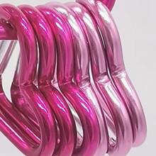 12入組心型鋁製鑰匙扣夾,可用作鑰匙鏈工具,適合登山背包水杯配件 - 粉色 - 查看 3