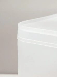 塑料日式透明化妝品盒帶蓋防塵密封可堆疊桌面小物整理收納盒 - 白色 - 查看 3