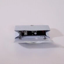 Glittering Pleated Metal Frame Clutch Bag With Rhinestone Inlay, Perfect For Luxurious Weddings, Evening Party And Dancing Parties - Silver - View 6