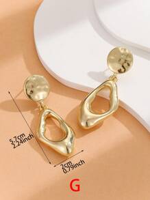 1 对多种款式可选个性化心形、水滴形、花朵形、太阳形、竹结形耳环适合女性日常佩戴 - 彩色 - 查看 9