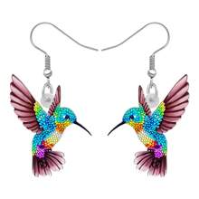 亚克力吊坠春夏蜂鸟耳环饰品小鸟珠宝礼物配饰适合女孩和孩子