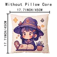 1pc Cartoon  Pattern 45*45cm/17.7*17.7inch Polyester Digital Printing Cushion Cover For Home Decoration, Living Room, Bedroom, Sofa, Hidden Zipper, Pillowcase Without Core - Multicolor - View 2