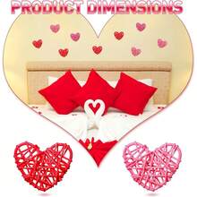 12入組情人節心形藤球,3色款,用於婚禮/家居裝飾填充物、diy工藝品 - 3色 - 查看 6