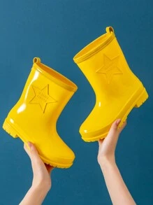男孩兒童雨靴,小腿中部高度,防滑,四個季節 - 黃色 - 查看 1