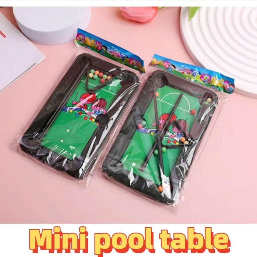 1 Pieza Mini Juego De Mesa De Billar De Dibujos Animados, Juguete Portátil Al Por Mayor - Negro - Ver 1