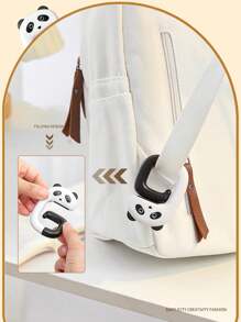 1pc Cartoon Panda Shaped Table Hook, Portable And Removable Hanger For Bag Without Punching - Multicolor - View 2