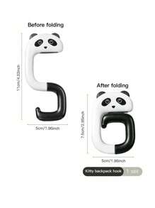 1pc Cartoon Panda Shaped Table Hook, Portable And Removable Hanger For Bag Without Punching - Multicolor - View 5
