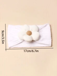 1pc Baby Flower Headband & 1pc Baby Flower Socks - White - View 5