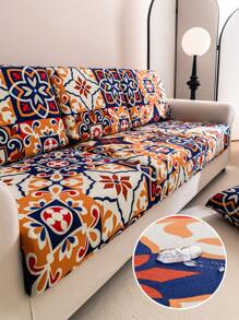 1入組彈性伸展沙發套,適用於1/2/3/4座沙發,包括座墊和靠背套 - 珊瑚橙 - 查看 1