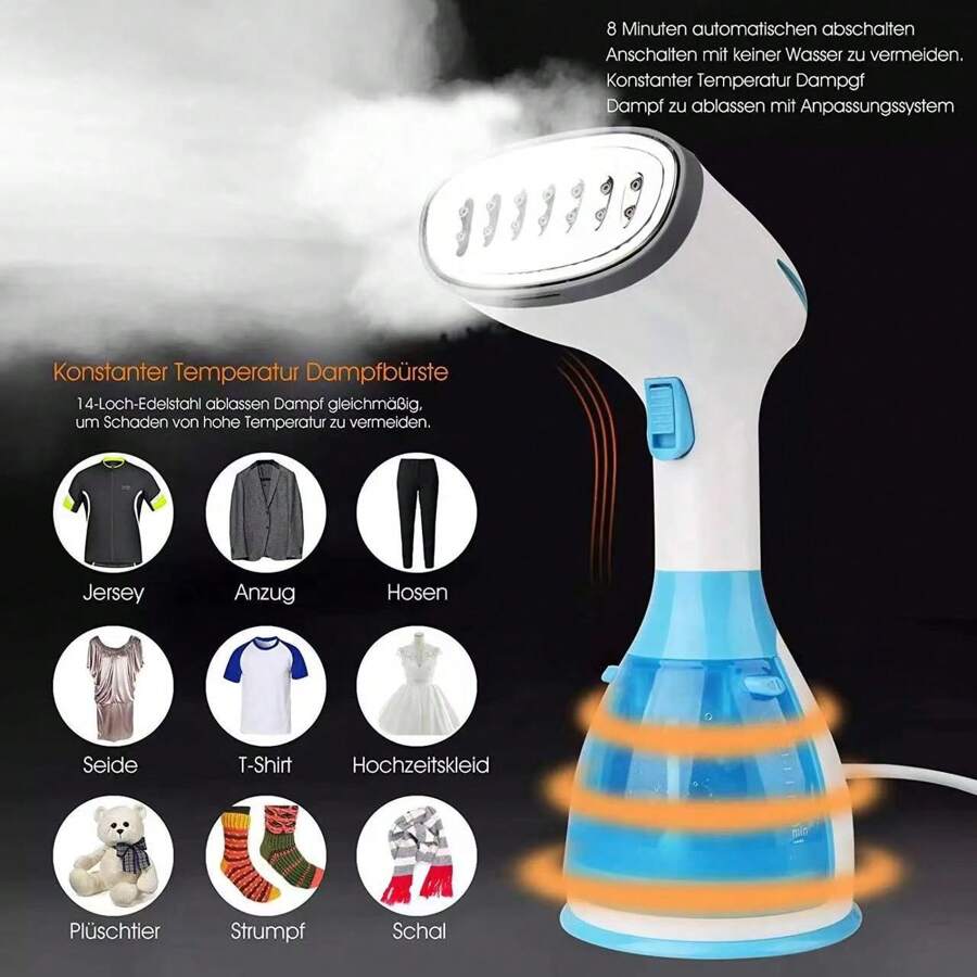2-In-1 Handheld And Foldable Clothes Steamer, Electric Iron Steamer With 120ml Capacity, 1500w Power, Portable High-Power Steam Iron - Baby Blue - View 1