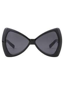 超大蝴蝶太陽眼鏡女式可愛領結貓眼眼鏡適合度假派對禮物 - 黑色 - 查看 2