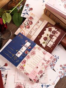 240張多色玫瑰圖案剪貼簿紙,4款玫瑰花日記本,適用於剪貼簿diy,日誌裝飾,學生禮物 - 彩色 - 查看 11