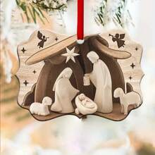 1pc Jesus' Birth Wave Acrylic Decoration, Christmas Tree Ornaments, Gifts For Relatives, Friends, Family, Scene Decor, Festivals Decor, Room Decor, Home Decor, Offices Decor, Theme Party Decor, Christmas Decor - Multicolor - View 4