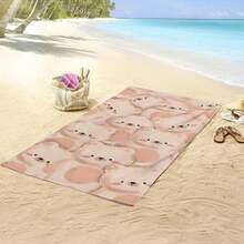 1PC Cute Pig Pattern Beach Towel, Larger Size Ultra-Fine Fiber Beach Towel, Double Needle Locking Technology, More Beautiful, Suitable For Summer, Beach, Swimming Pool, - Multicolor - View 1