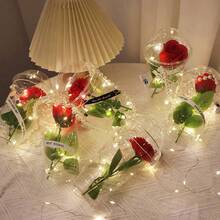 1 件玫瑰香皂花,適合情人節、七夕節、教師節禮物送給女朋友、女士 - 玫紅色 - 查看 3