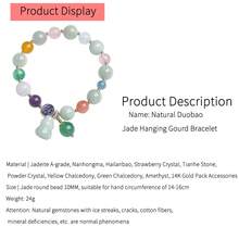 1pc Natural Multi-Gemstone Gourd Shaped Pendant Bracelet - Gourd Bracelet - View 5