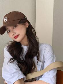 1pc夏日字母刺繡設計遮陽帽,男女皆適穿的戶外棒球帽,適用於情侶 - 彩色 - 查看 7