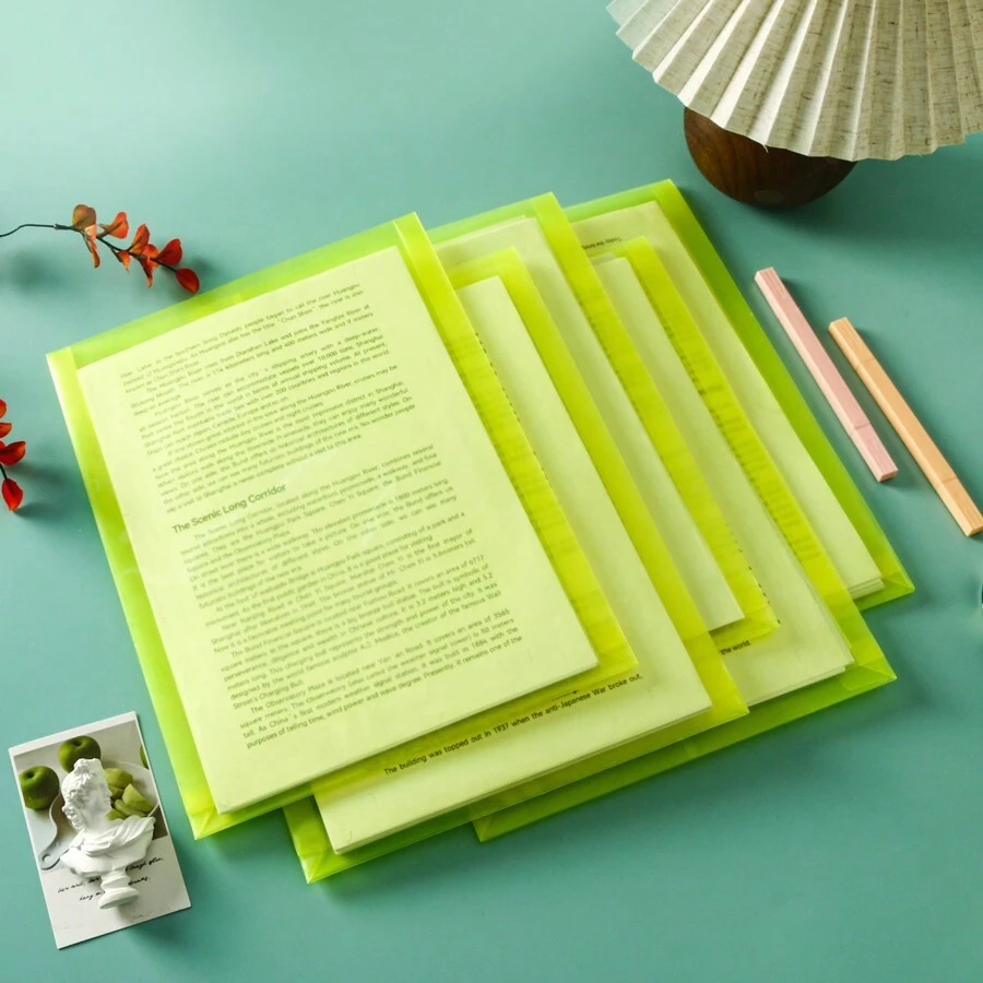 5入組繩釦防水文件袋,大容量加厚a4文件袋,適用於辦公室文件、文具、人事合同、財務收據和票據收集 - 黃色 - 查看 1