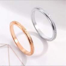 1 Pc 2mm Cold Talk Wind Popular Simple Personalized Frosted Couple  Wedding Ring For Woman Mom Daughter Girlfriend Girls  Friendship Gifts - Women's Ring - View 2