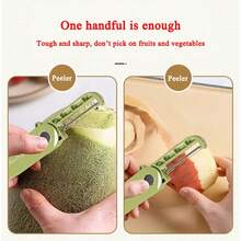 1入家用削皮刀，戶外攜帶式不鏽鋼水果刨刀，可摺疊收納廚房削皮器 - 白色 - 查看 5