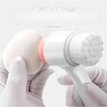 柔軟的矽膠雙面洗臉刷家用手動清潔刷3d臉部洗滌器面部洗潔膏雙用按摩刷 - 粉色 - 查看 6