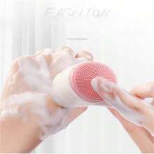 柔軟的矽膠雙面洗臉刷家用手動清潔刷3d臉部洗滌器面部洗潔膏雙用按摩刷 - 粉色 - 查看 5