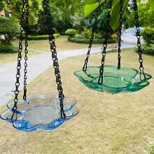 鳥餵食盤、鳥浴缸、小型金邊花鳥餵食器、戶外掛鳥餵食器,露天花園掛式野鳥餵食盤 - 無色 - 查看 7