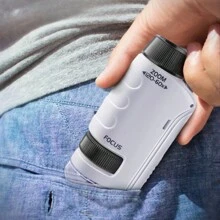 袖珍顯微鏡兒童科學玩具套件 60-120x 教育迷你手持顯微鏡附 Led 燈戶外兒童莖玩具 - 白色 - 查看 5