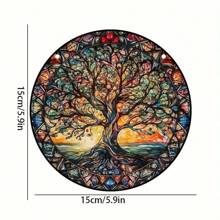 1 szt Akrylowy Drzewo życia Łapacz Snów , Kolorowy plastik Okno Wiszące Dla Na wolnym powietrzu , Taras , Dom & Ogród  Dekoracje - Pomarańczowy - Zobacz 4