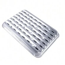 20 Pcs/SetDisposable Aluminum Foil Broiler Pan For Oven - Durable Broiling Drip Trays With Ribbed Bottom Surface For BBQ Grill-Like Texture - Silver - View 8