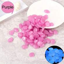 100pcs/Bag,500 Pcs/Bag, Luminous Stone, Landscape Flower Pot And Fish Tank Beautification Decorative Stone (0.31 * 0.39 Inches) 100 Pcs/Bag - Pink - View 1