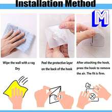 10 pz Ganchos plegables multifuncional para pared con diseño de flor - transparente - Ver 4