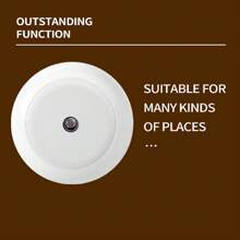 Eu 110~220v,帶智慧感應裝置,0.5w插頭式led壁燈,適用於臥室、浴室、走廊、樓梯或任何暗房,柔和明亮。(圓形)白光/暖白光 - 白色 - 查看 4