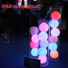 2入組16色led浮球燈,游泳池浮球燈,戶外防水3d月亮,led發光球燈 - 彩色 - 查看 2