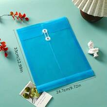 5入組繩釦防水文件袋,大容量加厚a4文件袋,適用於辦公室文件、文具、人事合同、財務收據和票據收集 - 黃色 - 查看 2