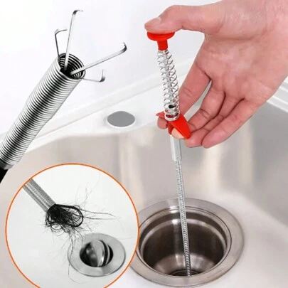 1pc Pipe Dredging Brush Bathroom Hair Sewer Sink Cleaning Brush Drain Cleaner Flexible Cleaner Clog Kitchen Items Kitchen Accessories Kitchen Kitchen Tools