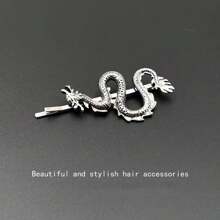 3入組女士復古銀色髮夾,龍形髮針,甜美時尚的女士髮飾 - 古銀色 - 查看 5