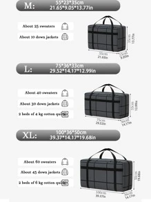 1PC Thickened Super Load-Bearing Composite Material Large Capacity Storage Bag, Quilt Storage Bag, Clothing Storage Bag, Toy Storage Bag, Two-Way Alloy Zipper, Widened And Enlarged Handle, For Storing Large Capacity Miscellaneous Items At Home, Carrying A Large Amount Of Travel Supplies During Travel, Cleaning And Storing In The Miscellaneous Room, And Storing Seasonal Quilts Decorations Decor Festival Decor Room Decor Home Decor Bed Room Decor Bedroom, Organizer, Home Storage