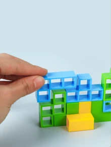 互動平衡遊戲一組16/36塊搖擺塔積木遊戲兒童集中式書桌玩具早期教學疊放玩具兒童教具金字塔玩具互動玩具 - 32件 - 查看 4