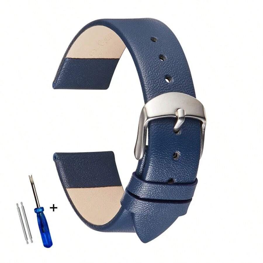 Ultra Thin Plain Weave Microfiber Synthetic Leather Strap 12mm 14mm 16mm 18mm 20mm 22mm Men's And Women's Watch Soft Strap Color Patterned Strap - Navy Blue - View 1