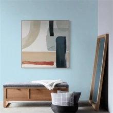 1卷新款藍色絲綢手感紙自粘可拆式壁紙,適用於客廳、廚房、浴室 - 藍色 - 查看 4